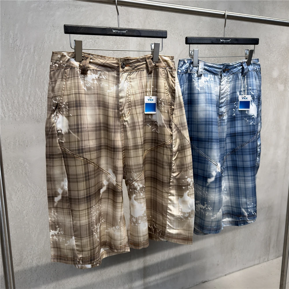 Men's Vintage Plaid Shorts Unisex Summer Streetwear Retro Knee-Length Pants 2026 New Short Trousers