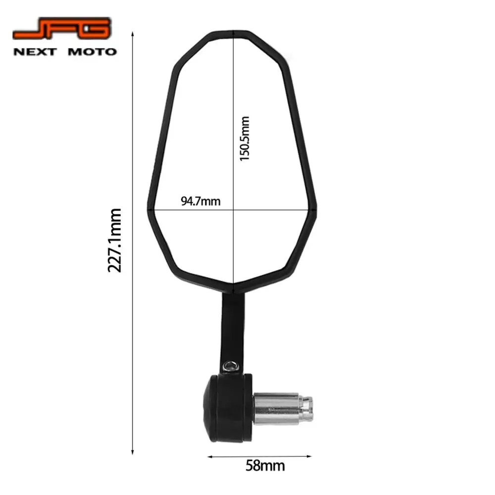 Universal For KTM YAMAHA HONDA Handlebar Rearview Mirror Motorcycle Mirrors Electromobile Back Side Convex Off-Road Scooter