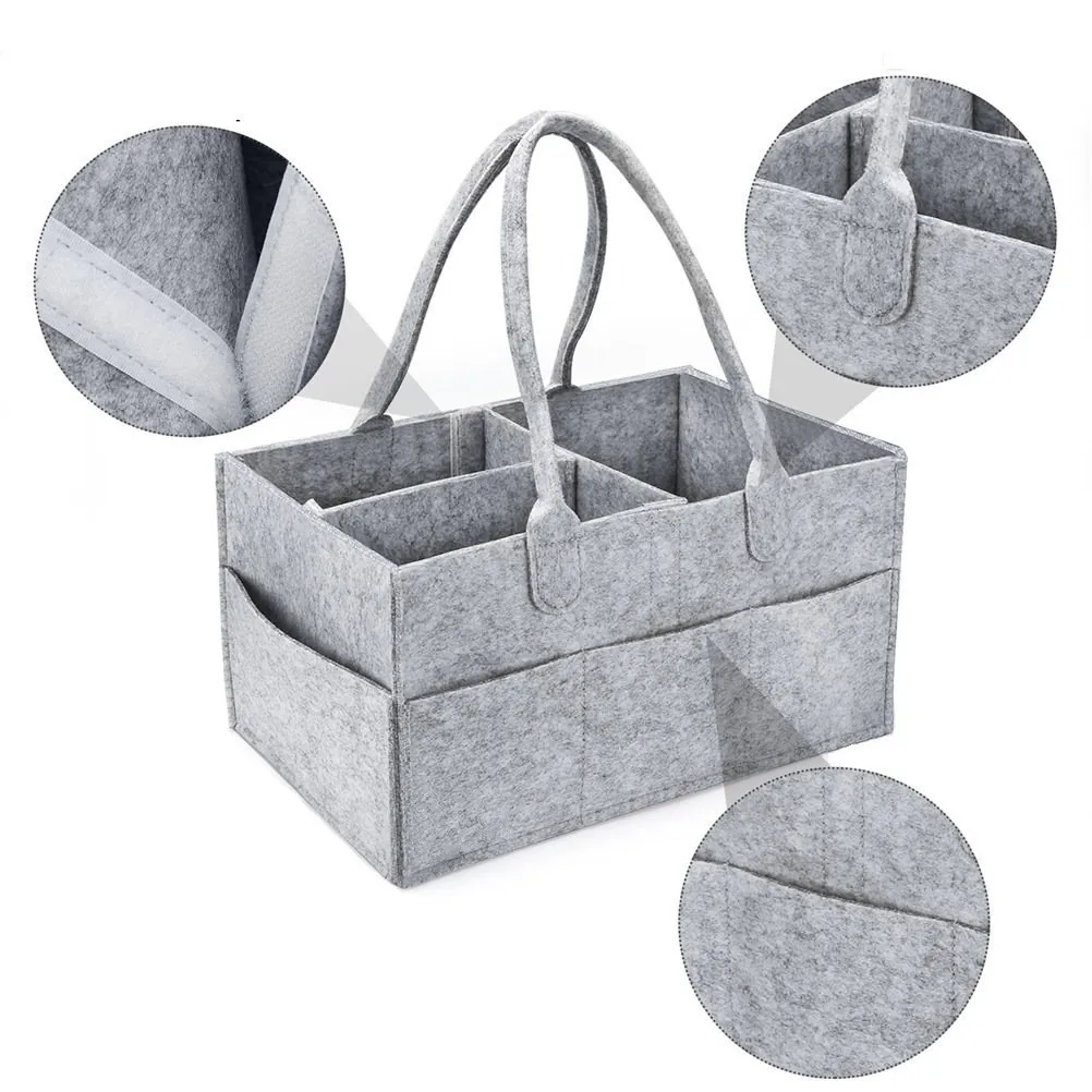Saco de armazenamento de fraldas de feltro infantil bebê brinquedos diversos fraldas grande capacidade saco de fraldas de feltro