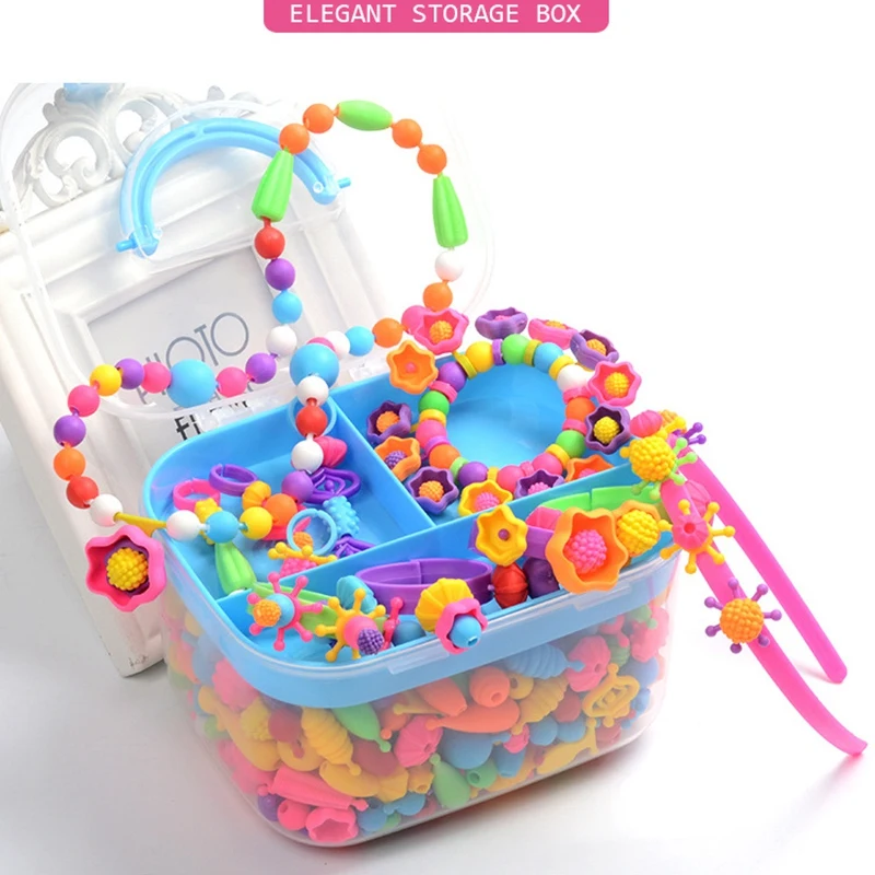 550 pezzi set di perline per bambini artigianato fai da te creativo colorato forme assortite giocattoli per ragazze kit per la creazione di collane artigianali manuali