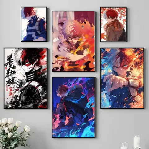 Anime Characters T-Todoroki Shoto Poster Self-adhesive Art Waterproof Paper Sticker Coffee House Bar Room Wall Decor