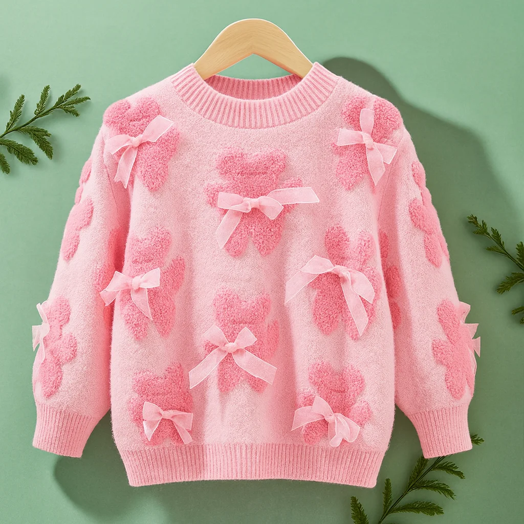 Winter Baby Girls Sweater Kids Knitwear Baby Kids Knit School Outfits Outerwear Teenagers Tops Children Costumes 5 7 9 12 Years