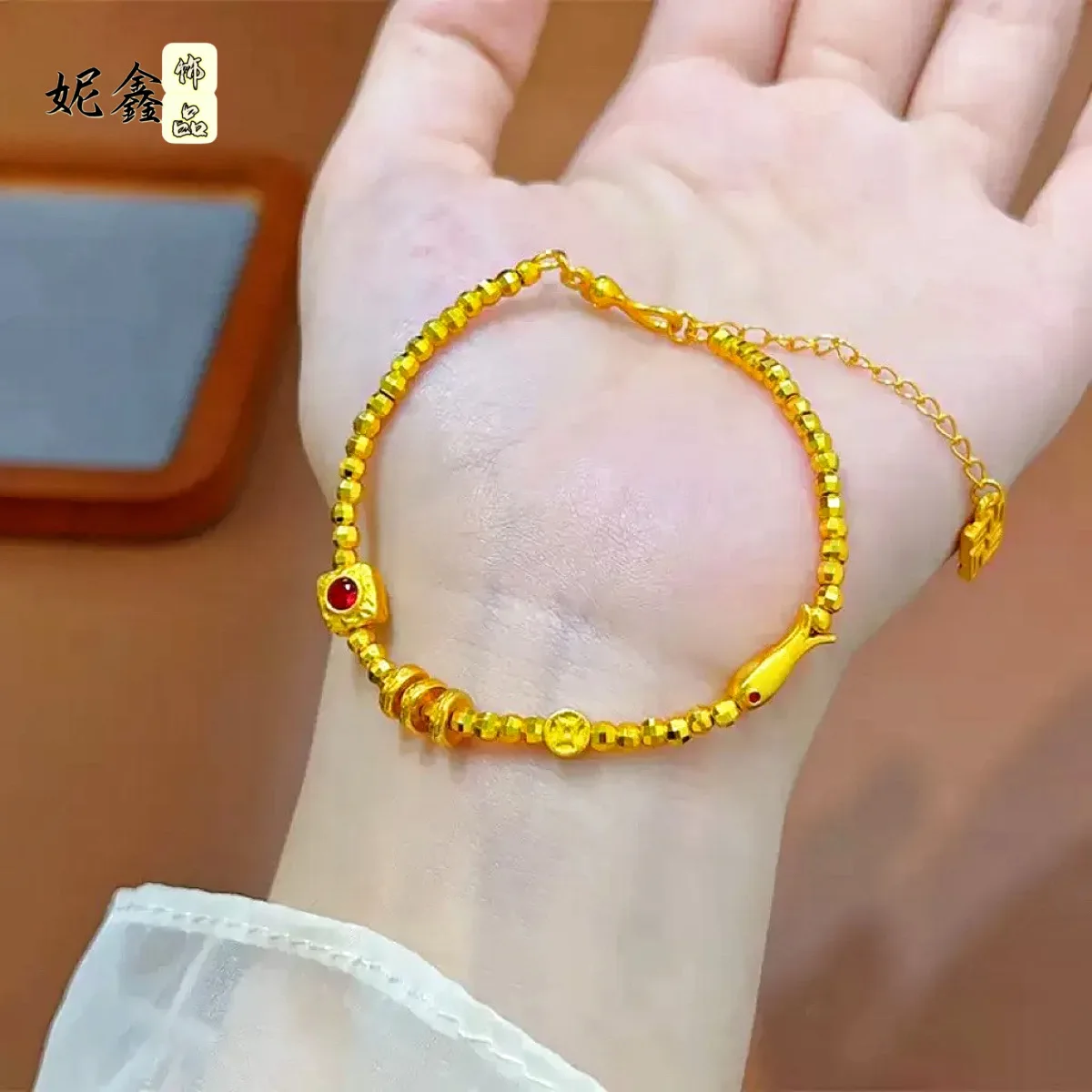 Shiny Fish Fortune Bracelet Women's 24K Gold AU999 - Shiny little fish with girly vibe,matching piece for besties