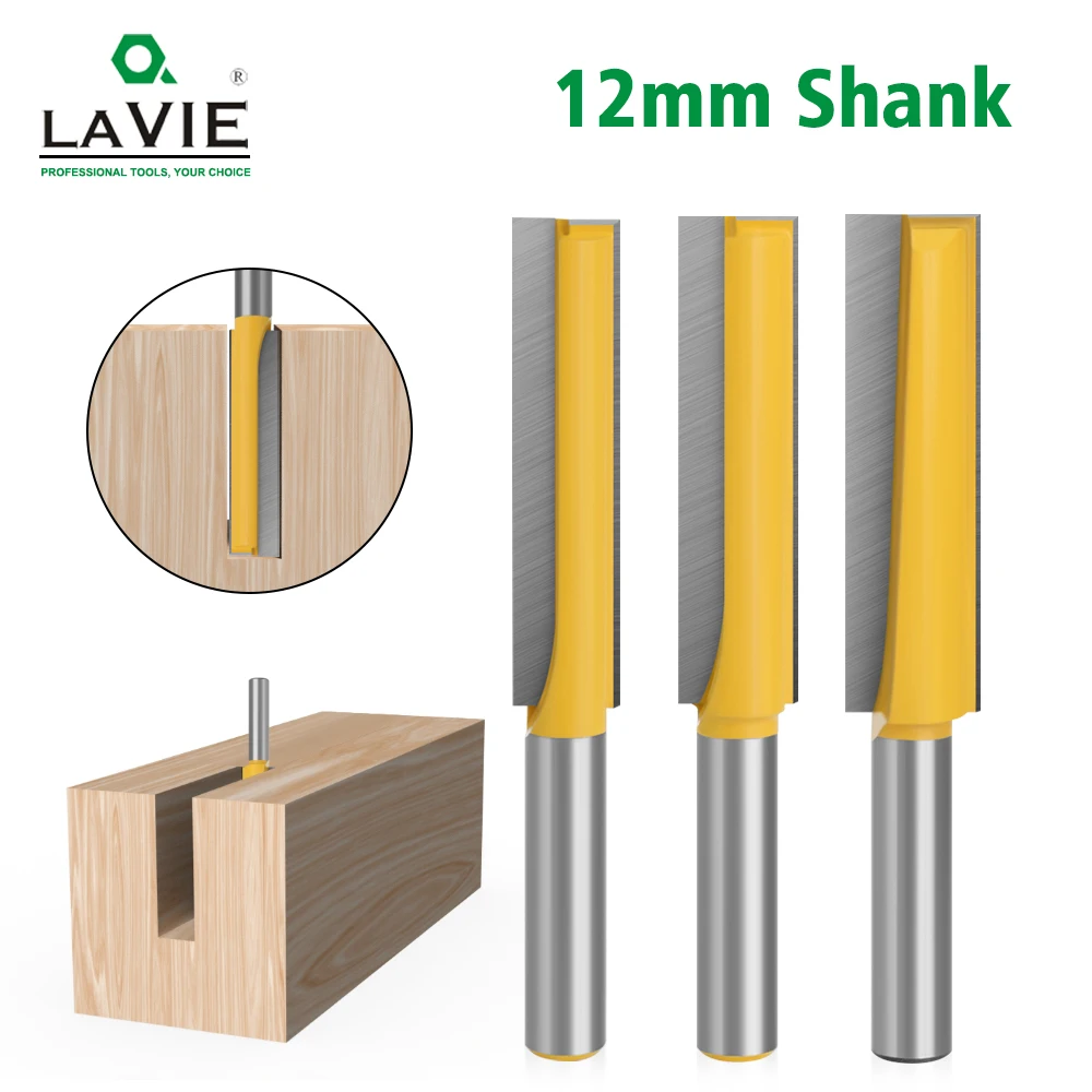 LVAIE 1pc Lengthened Cleaning Bottom Keyhole Router Bit Diameter 12x16mm 18mm 20mm Engraving Machine Woodworking Milling Cutter