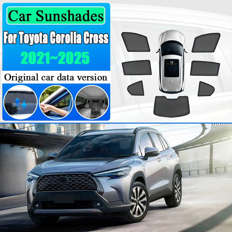 

Heat insulation For Toyota Corolla Cross XG10 2021~2025 Magnetic Sunshade Windshield Side Window Car Mesh Sun Shades Accessories