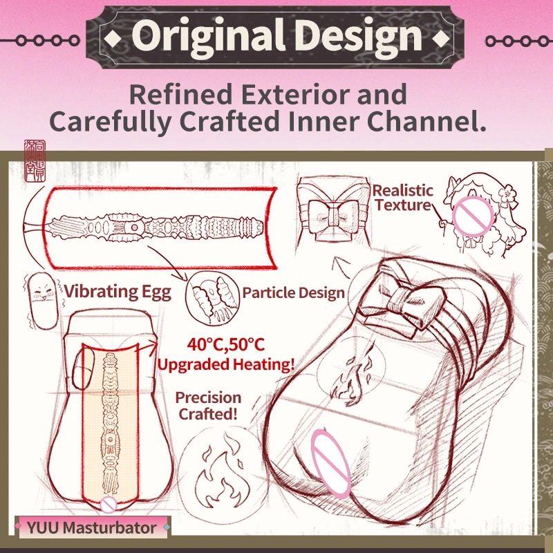 جهاز استمناء للتدفئة التلقائية YUU VER.5 مهبل جيب مع وضعين للتدفئة 3 مهبل واقعي ألعاب جنسية ذكية ساخنة #5