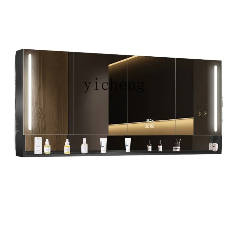 ZWS. Bathroom mirror storage integrated cabinet Aluminum alloy wall-mounted mirror cabinet with lamp