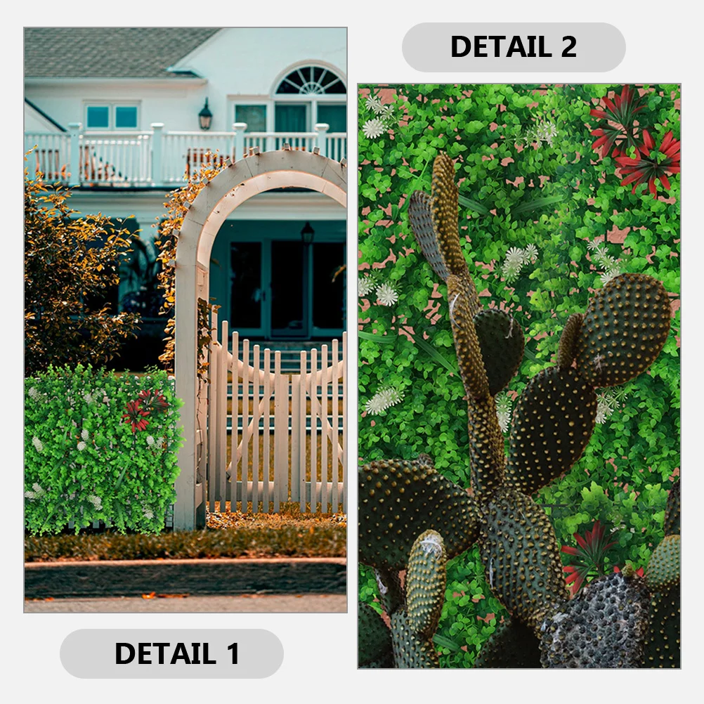 

2pcs Artificial Hedge Plant Wall Panels Greenery Decor For Wedding Office Restaurant Fence Cover Realistic Silk Flower