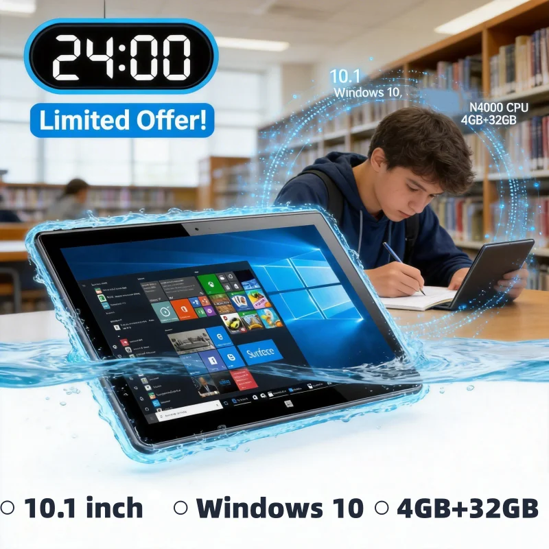 MT-LDP3 10.1“ Windows 10 Pro Tablet PC Intel Celeron N4000 64bit Quad Core Dual Camera 4GB DDR 32GB ROM 1280X800 IPS USB Port