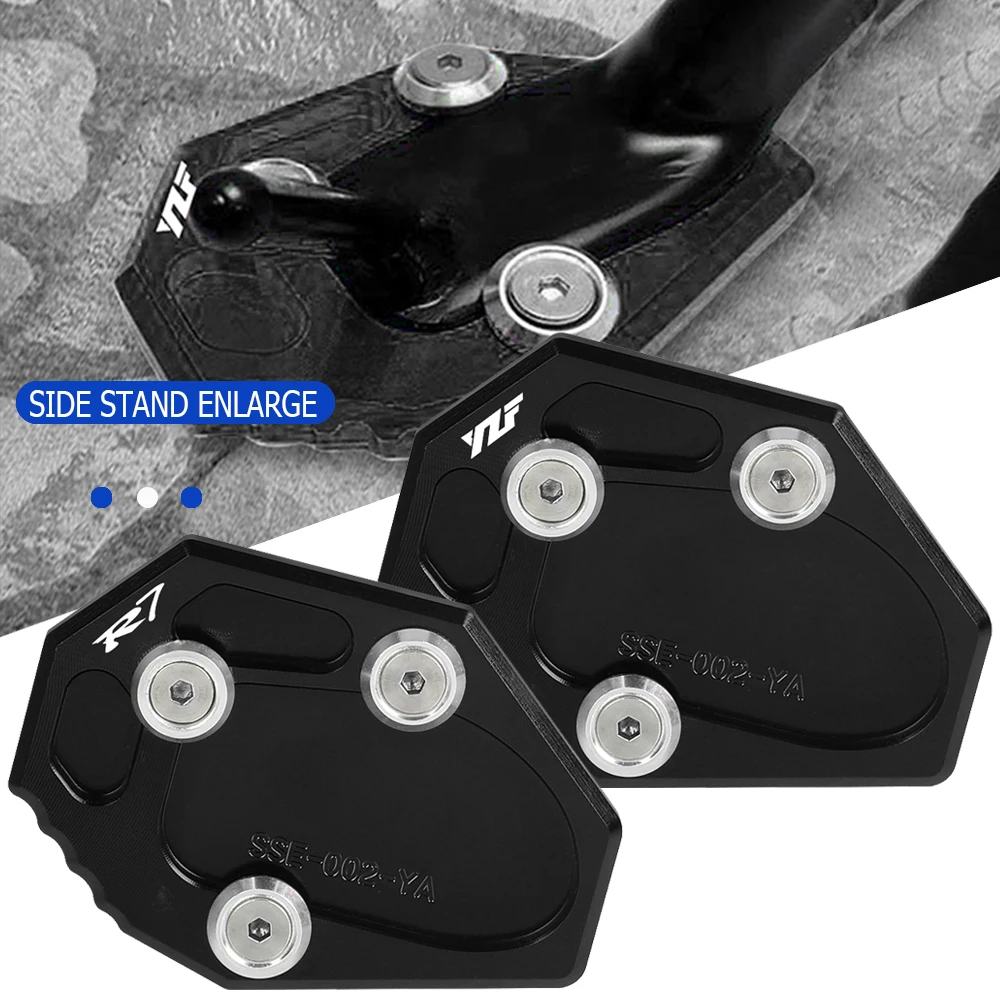FOR YAMAHA Motorcycle Side Stand Enlarge Pad Kickstand Support Extension Plate YZF-R7 2021 2022 2023 YZFR7 YZF FZ6R XJ6 2026