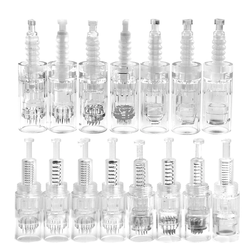 10/50pcs Microneedling ตลับเข็มสําหรับ Ultima A6 NANO/9/12/36/42Pin Micro เข็ม Derma ปากกาสัก Bayonet TIP