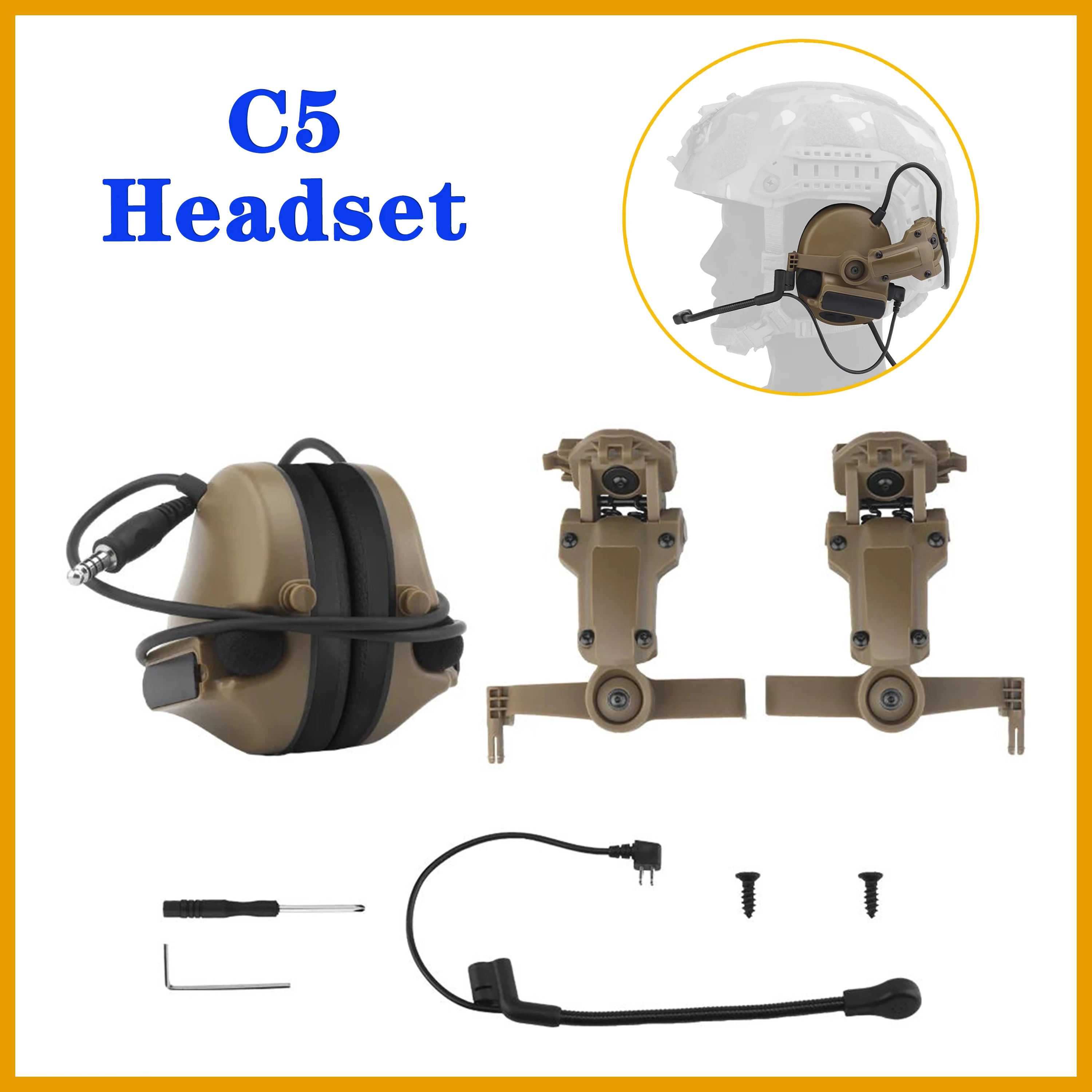 

Tactical Helmet Headsets Active Shooter Earmuffs Helmet Earmuffs Electronic Hearing Protection Communication Headsets