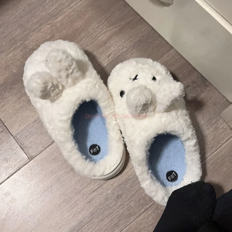 أحذية ميفي القطنية القطيفة للاستخدام الداخلي والخارجي، راحة غامضة دافئة، هدايا كرتونية لطيفة للنساء والفتيات، شباشب قطيفة #6