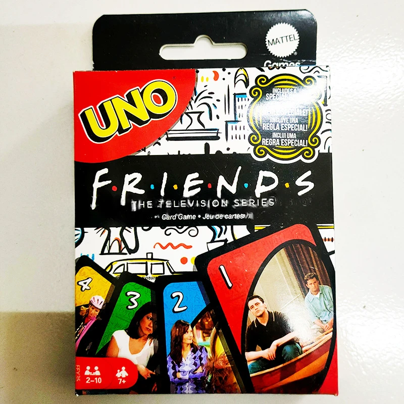 Mattel Games UNO Friends Kartenspiel, Familie, Erwachsene und Partyspielabend, 2 bis 6 Spieler, Sammlerstücke, inspiriert von TV-Dramas