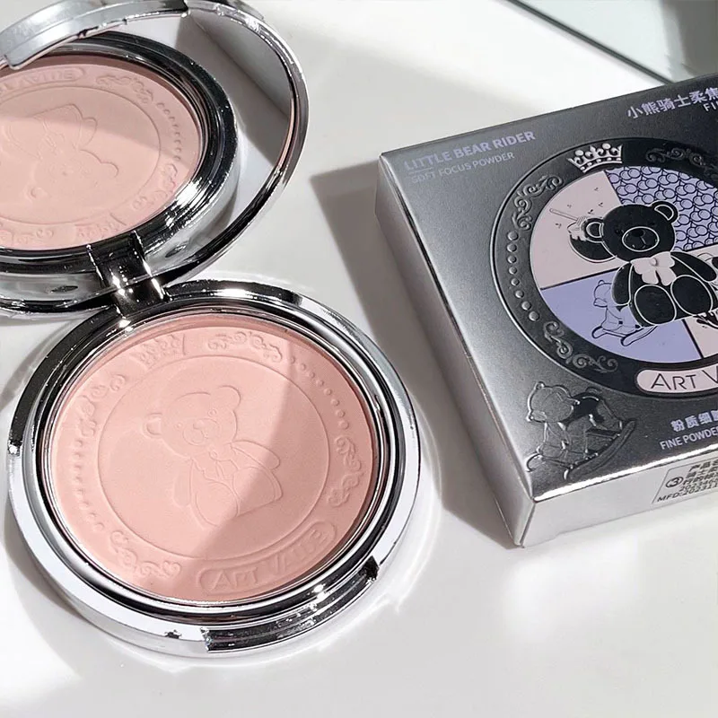 3 สีธรรมชาติสีชมพู Loose Powder Oil Control กันน้ํา Mineral Face สีขาวสีชมพู Loose Face Setting Powder Palette เกาหลีแต่งหน้า