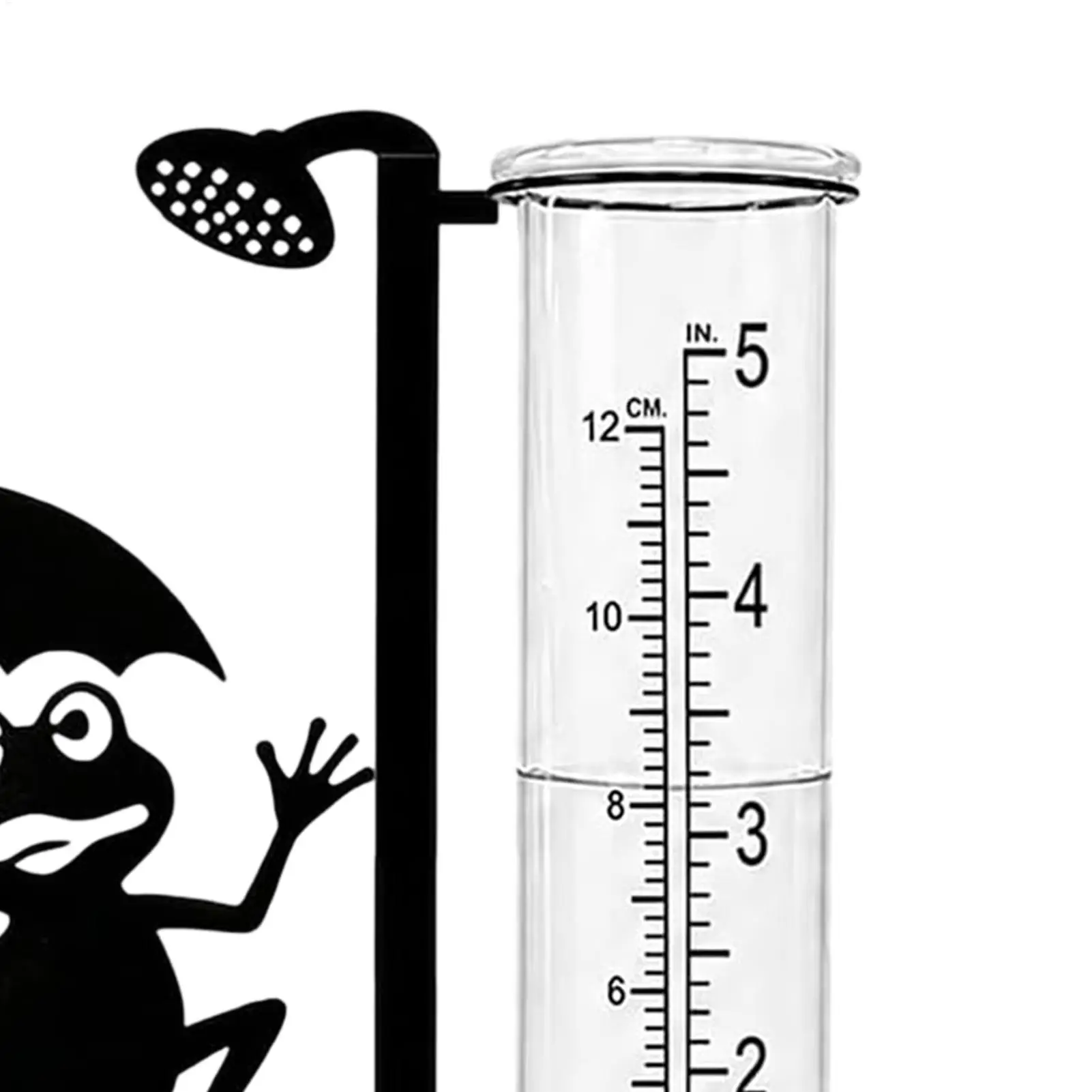 Rain Gauge Outdoor Metal Frost-Resistant Decorative Cute Weatherproof Outdoor Rain Gauge With Frog Decor For Lawn Patio Porch
