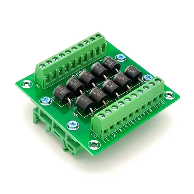 Diode Protection Terminal Block 6A2 6A/200V Diode Terminal Block Simple Guide Rail Installation Bracket