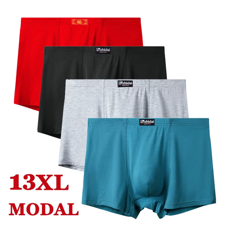 4Pcs/lot 13XL Men Boxer Modal Mens Boxer Homme Shorts Mens Panties Men Underwer Panties Man Underwer Man Boxer Comfort Oversize