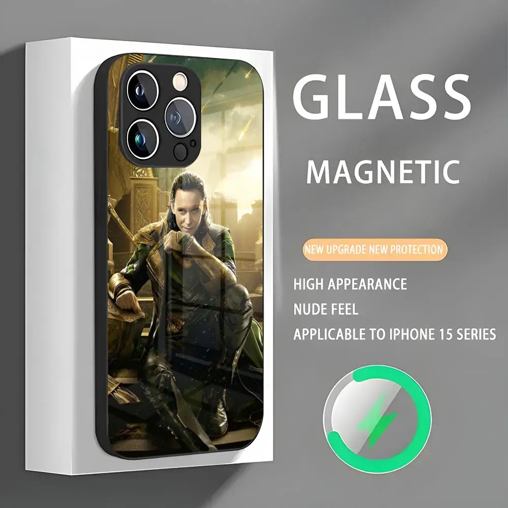 Marvel Story God Loki Phone Case IPhone 16 15 14 13 12 11 X XR XS XSMAX 8 Plus Mini Pro Max Glass Magnetic Phone Case