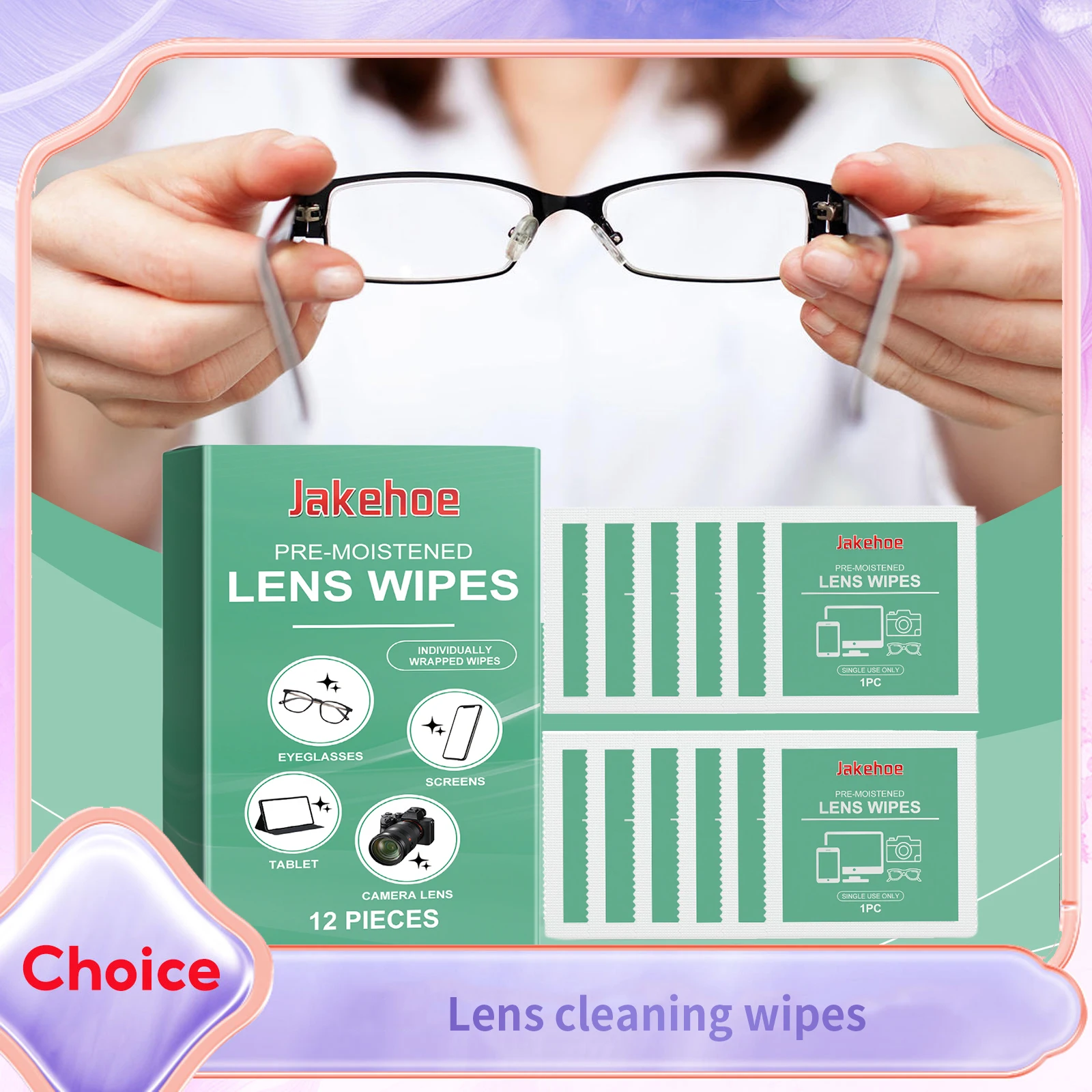 Glasses Cleaning Wet Paper Disposable Anti-Fog Misting Dust Remover Lens Wipes Eyeglasses Camera Lenses Phone Screen Cleaner