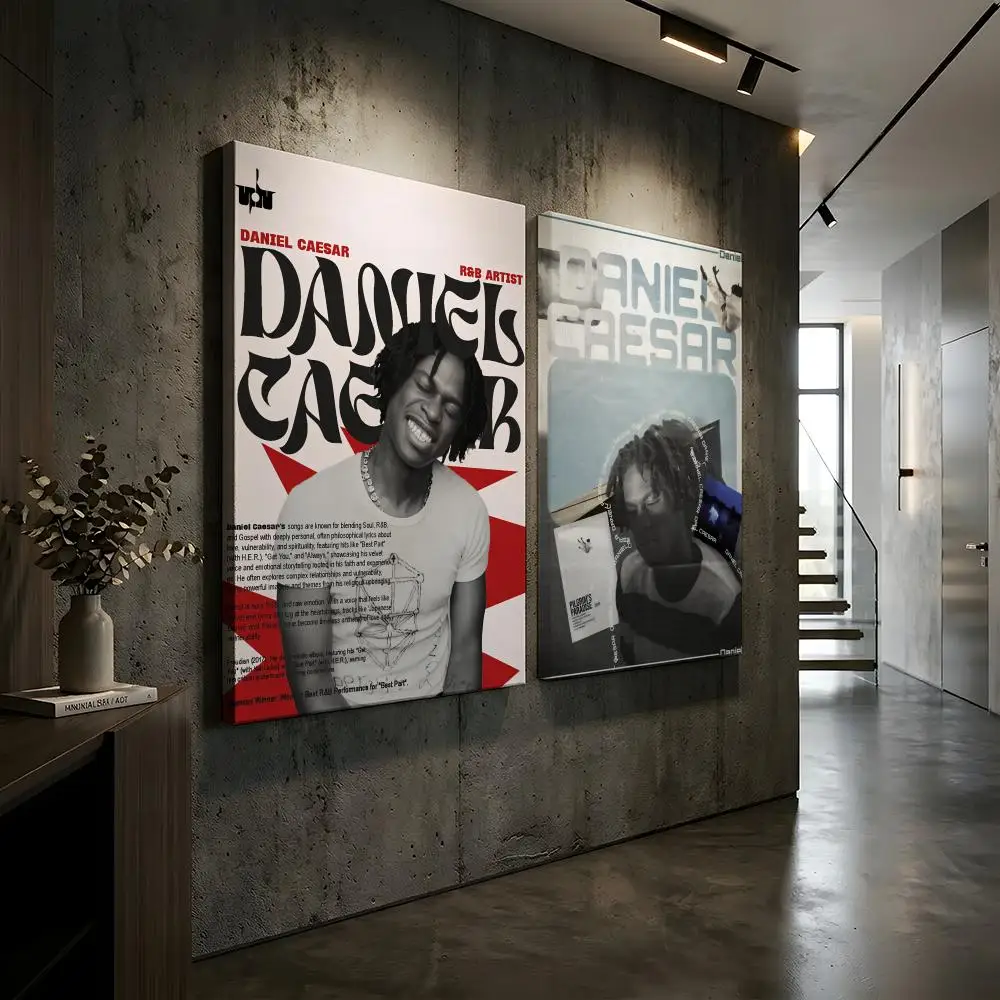 D-Daniel Caesar Singer Album Painting Calligraphy HD Modern Style Inner Frame Canvas Bedroom Room Hallway Wall Art Decor