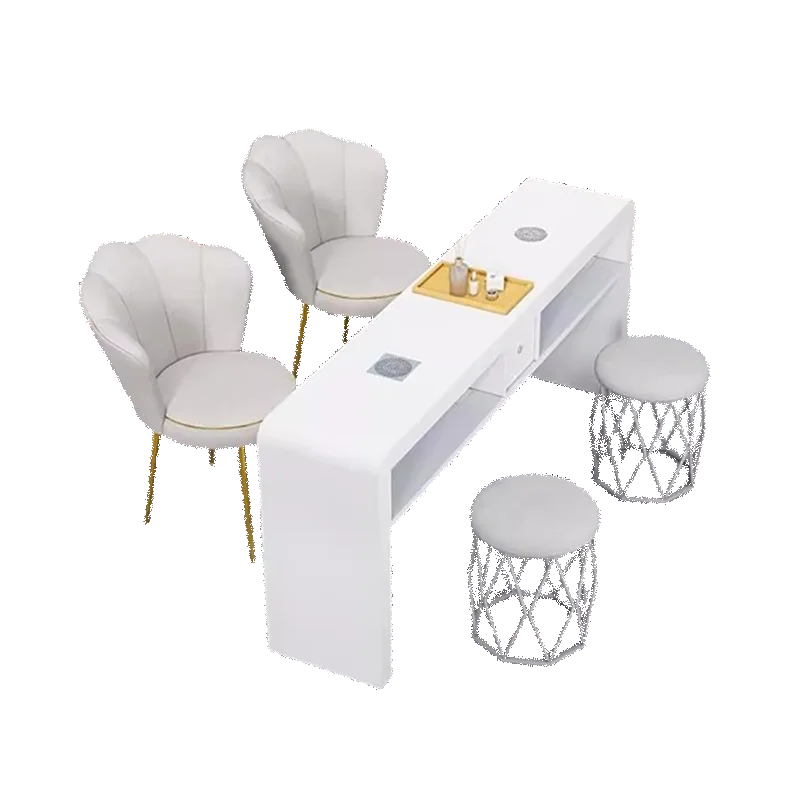 طاولة مكياج بيضاء للأظافر فاخرة وحديثة احترافية لألواح الطاولة الأمامية Mesa Manicura أثاث التجميل