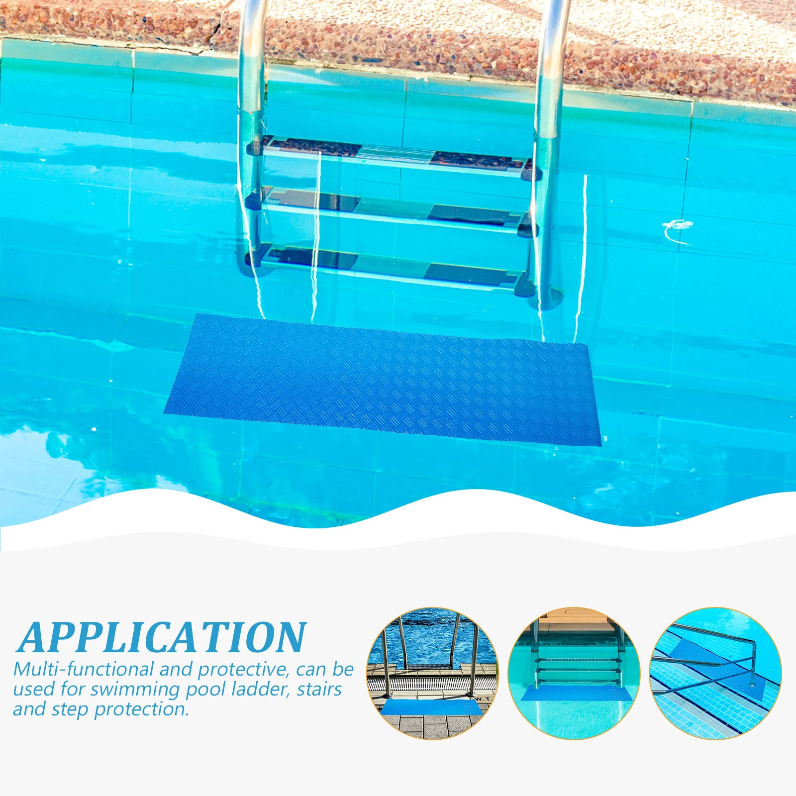 

Swimming Pool Ladder Mat Tough Non-Slip Protective Mat for Pool Stairs Base Long Term Use Ladder Cushion for Pools