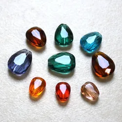 StreBelle AAA Fashion Charming Clear Crystal Drop Beads 8x6mm 10x8mm 12x10mm Flat Heart Glass Beads Jewelry Accessories 100pcs
