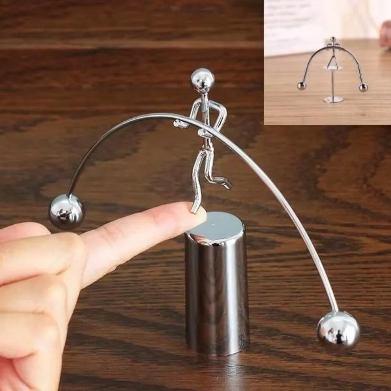 1pc Balance Ball Toy Iron Man Crafts Tumbler Desk Ornaments Kids Toys Pendulum Ball Home Decoration Accessories