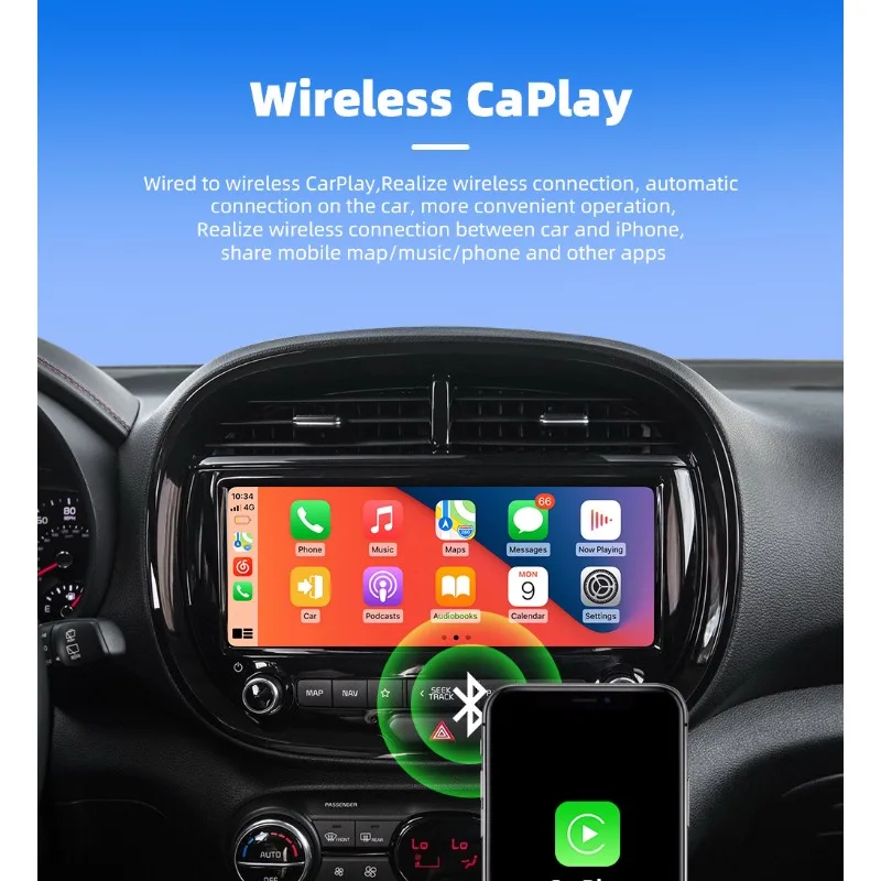 صندوق Carplay 2 في 1 سلكي إلى محول تلقائي أندرويد لاسلكي لآلة السيارة، صندوق وسائط متعددة لملحقات السيارة