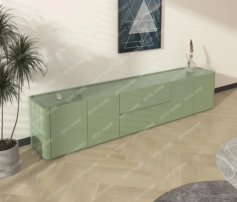 A  New Matte paint TV cabinet artistic simplicity floor drawer storage cabinet
