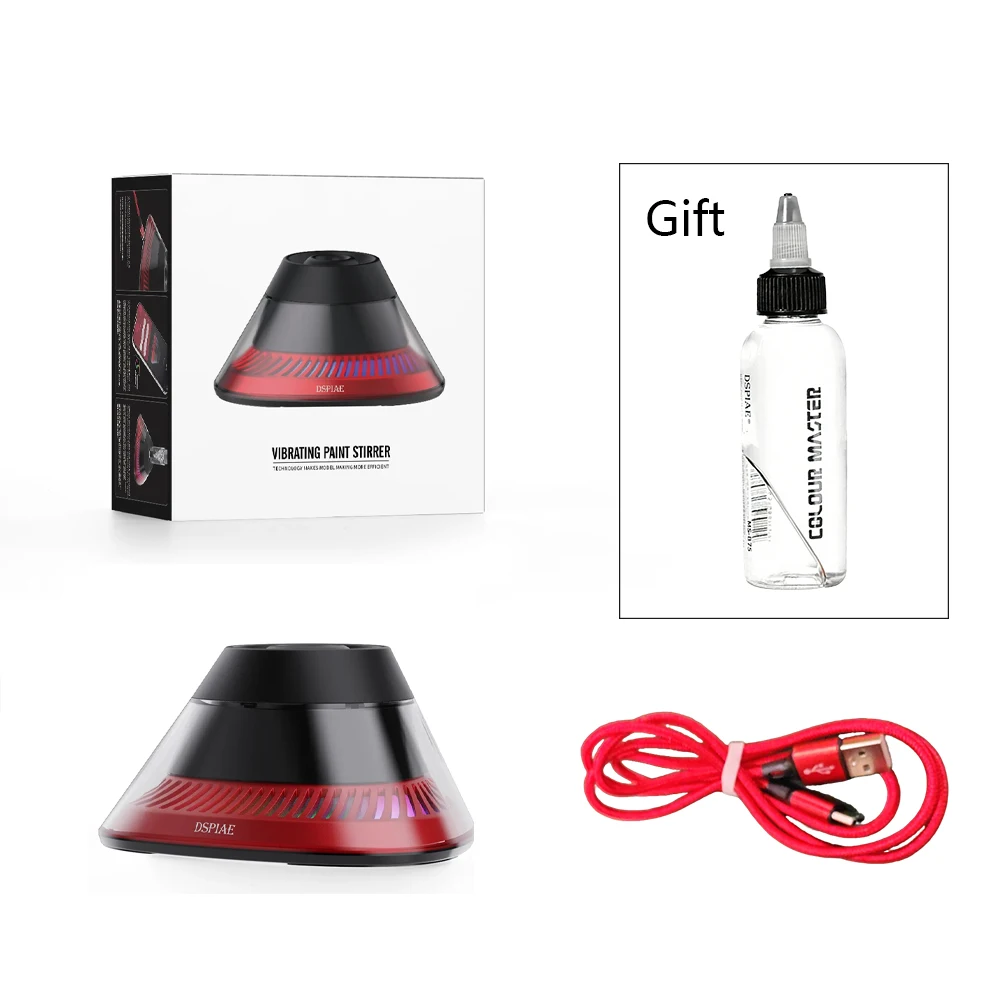 【خلاط الطلاء المحمول DSPIAE MS-02】محرك متأرجح من النوع C مع قاعدة من سبائك الألومنيوم لنمذجة هواية جديدة مع زجاجة #1
