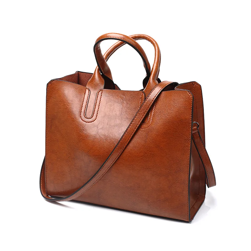 

Casual Leather Women's 2025 New Large Capacity Tote Shoulder Handbags Office Ladies Party Luxury Bags