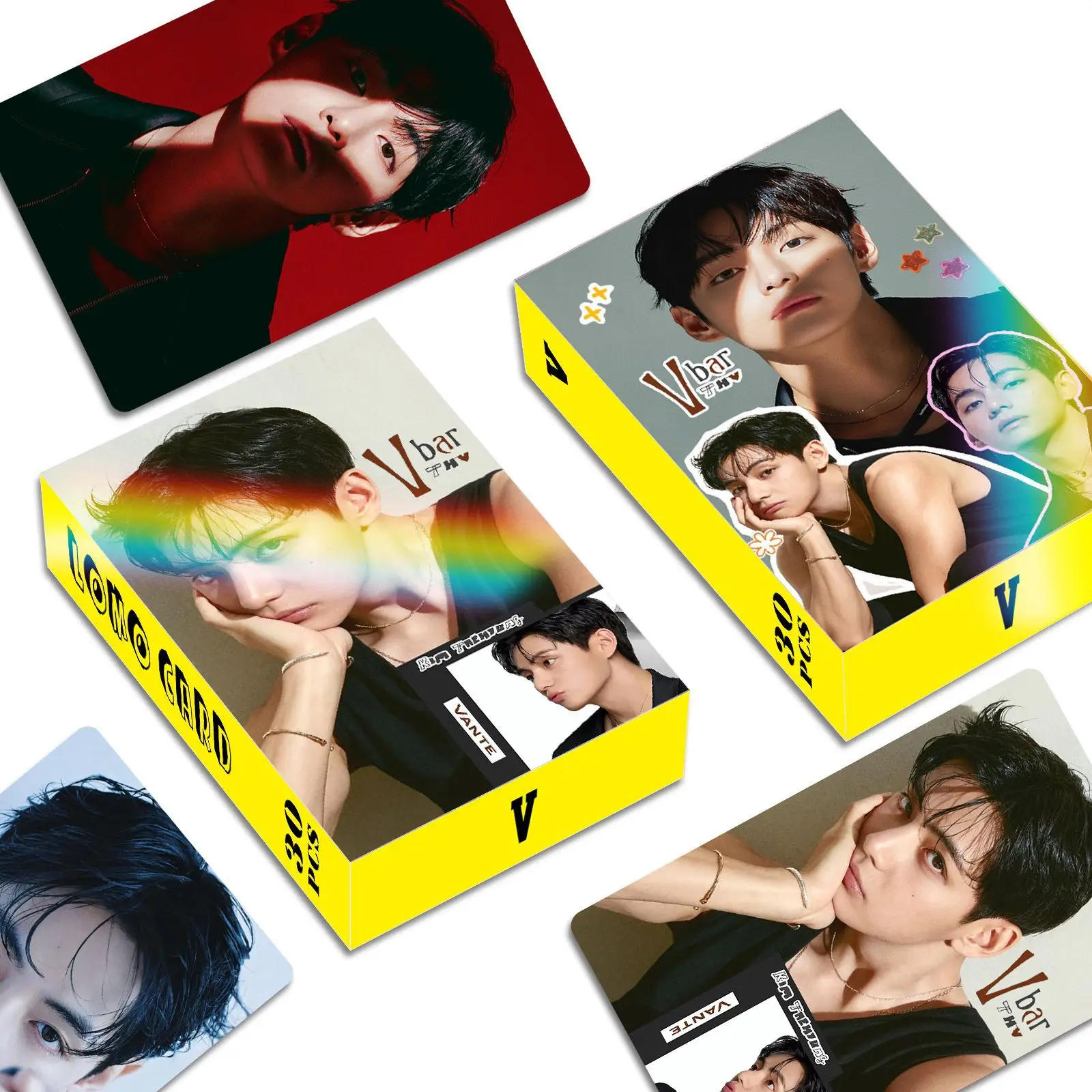30pcs Kpop BTS V Lomo Cards Kim Taehyung HD Photo Cards Boxed Solo Photocard Collection Postcards Fans Collectible Gift