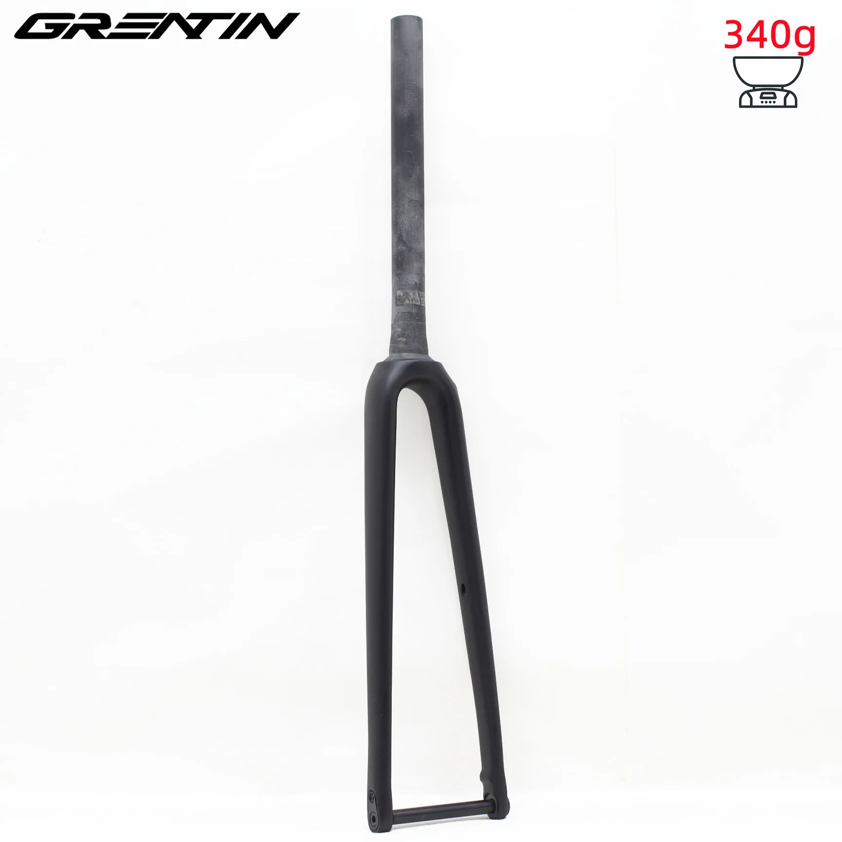 No logo 700C Disc Brake Thru Axle Road Bike Fork Black Matte Full Carbon Hidden Internal Cable Road Front Fork Support 700*28c