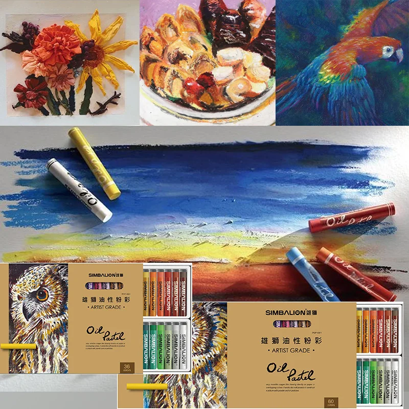 12/24/36/48/60 Color Oily Pastel Oil Pastel Crayons Bright Color Not Easy To Dirty Hands for Children's Hand-painted Graffiti