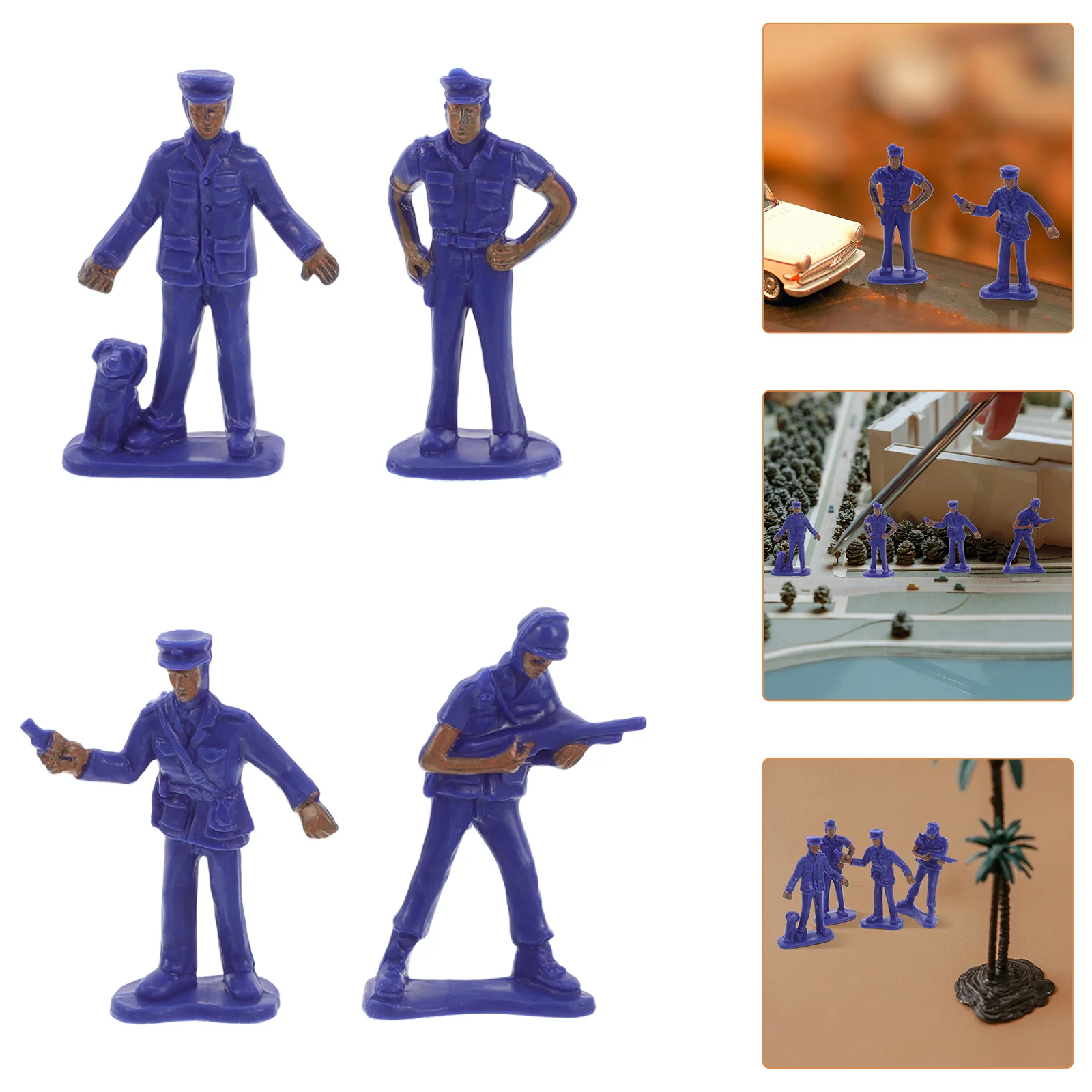 50 peças modelo de polícia miniaturas estatuetas personagem estatuas e figuras de adorno de mesa