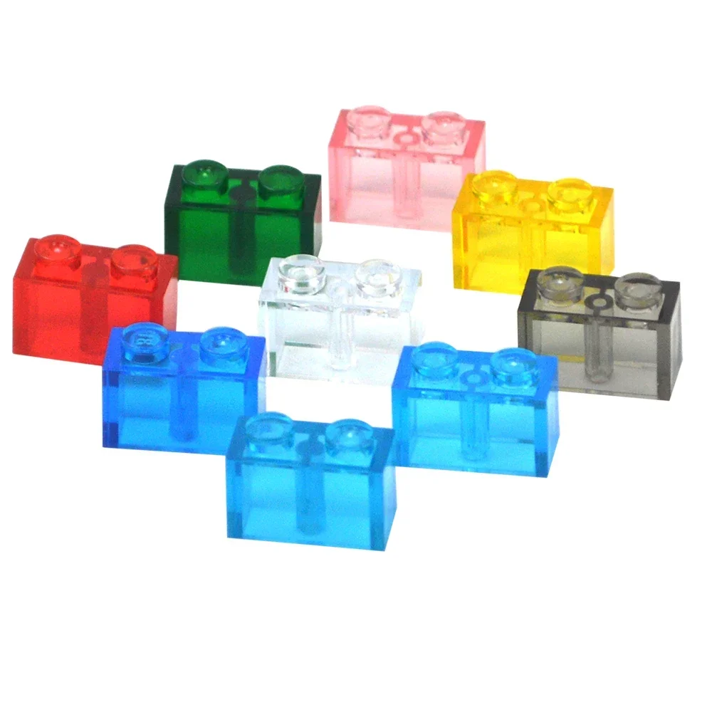 MOC-décennie s de construction optiques transparents et colorés, pièces pour l'emploi, briques claires, jouets classiques, compatibles avec 100, 3004 pièces, 1x2 points