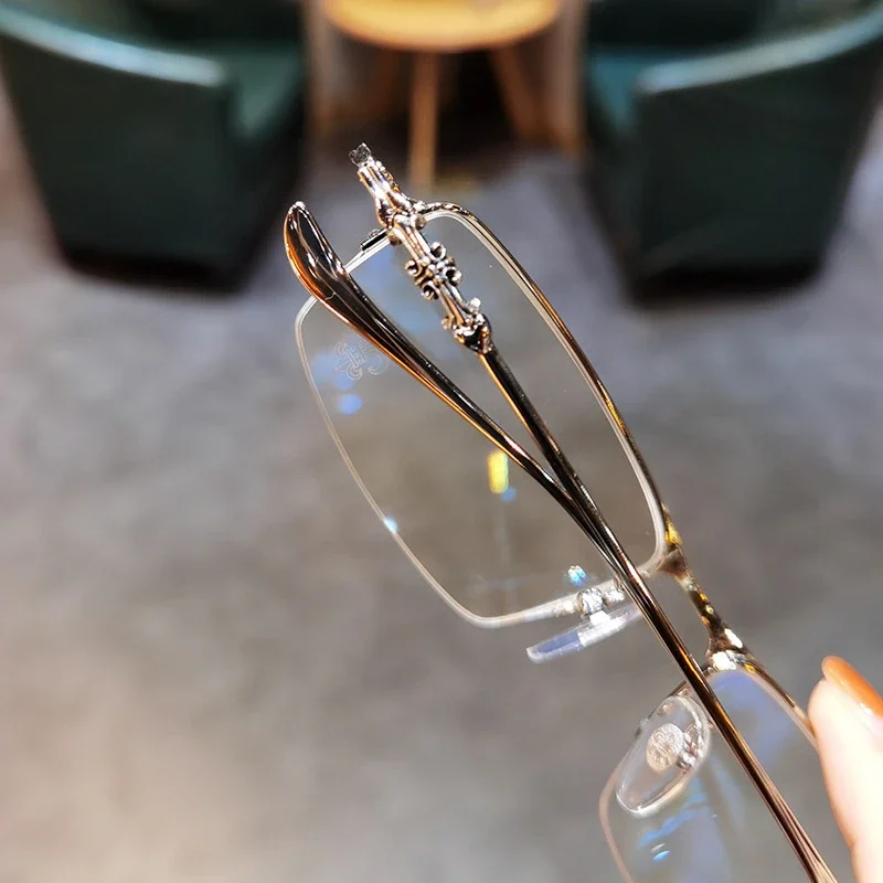 نظارات قصر النظر الضوئية/المضادة للضوء الأزرق نظارات رجال الأعمال متعددة الاستخدامات نصف إطار نظارات قصر النظر 0 إلى -6.0 #5