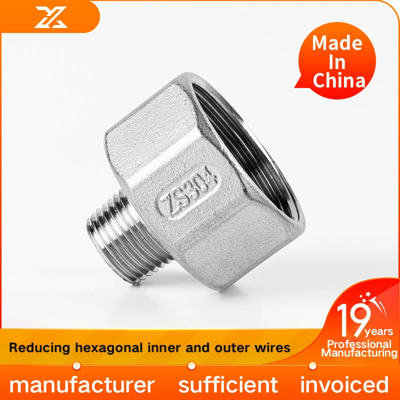 

304 stainless steel inner and outer wire reducing pipe clamp, direct reduction, large and small head, internal tooth to external