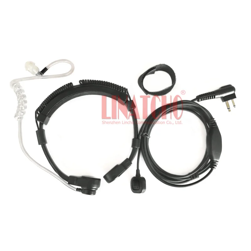 Flexible Throat Vibration Earphone GP68 GP88 GP2000 Military Throat Microphone 2-PIN Connector