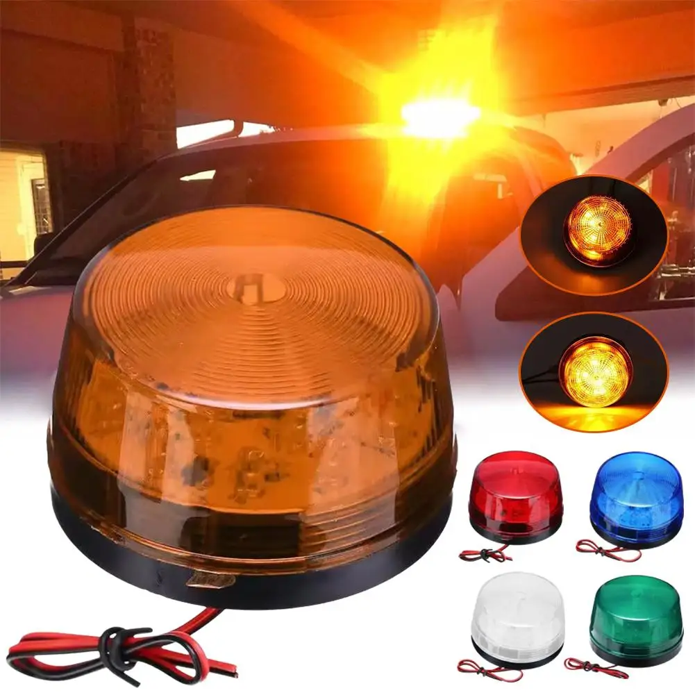 Security Alarm Light 12V Blue LED Strobe Beacon Emergency Warning Alarm Light Without Sound Lamp Warning Flashing A7R3