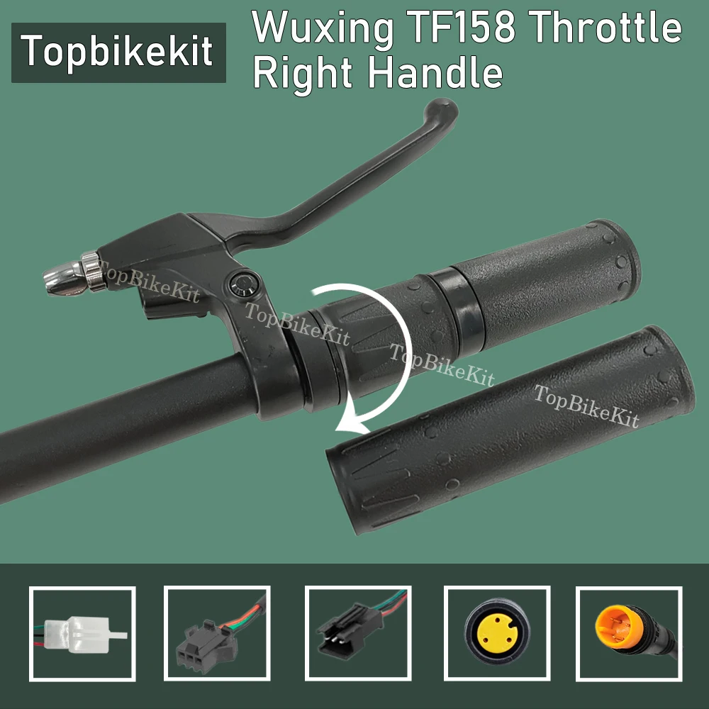 Ebike Wuxing Half Twist throttle FT158 with 3Pins Julet WP Plug/Bafang Central Motor Throttle BBS01/BBS02 Mid Motor Throttle