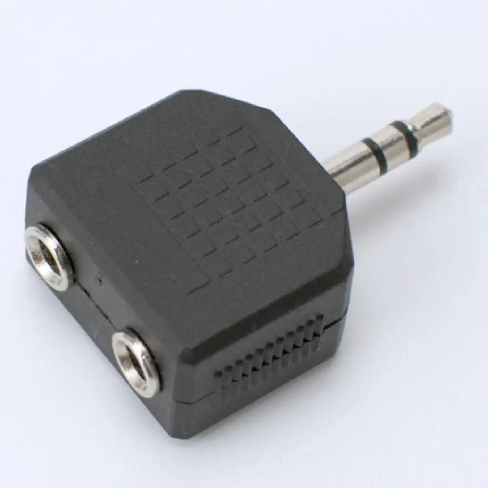 Mono / Stereo Audio Jack Plug Adapter Male to Female 3.5mm Block-shaped Stable Transmission PVC Couple Earphone Converter