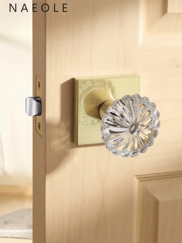 

American Style Bathroom Spherical Door Lock, Indoor Passage Bathroom French Style Room Universal Door Lock, Privacy Switch