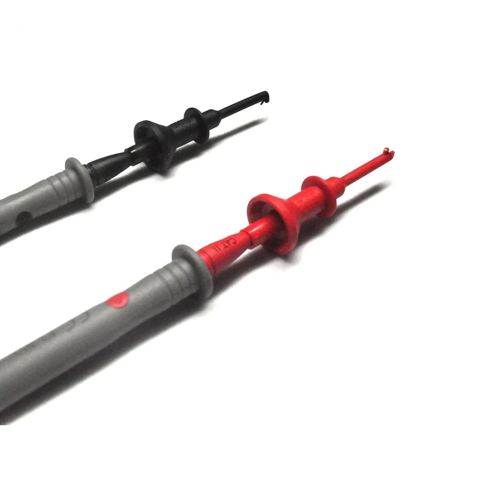 Multimeter Probe Hook with 7.5mm Extension Hook 4mm Threaded Socket IC Spring Telescopic Test Clip Multimeter Pen Test Hook 2PCS