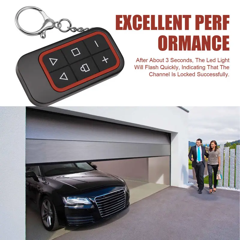 Telecomando wireless per porta del garage multifrequenza a 8 canali, telecomando ricaricabile con copia a frequenza intera