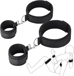 Restrain Bondage Set Padded Thigh Wrist Cuffs Sex Toy for Women Adjustable Handcuffs Straps Sexy Straps Tie Set Bondage SM Games