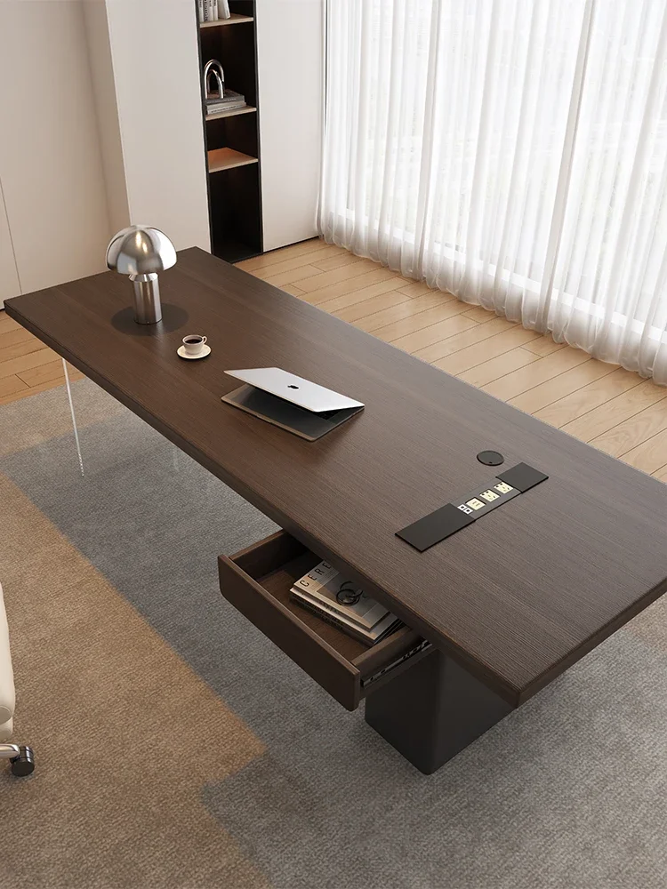 Italian minimalist solid wood home desk acrylic high-end modern light luxury desk