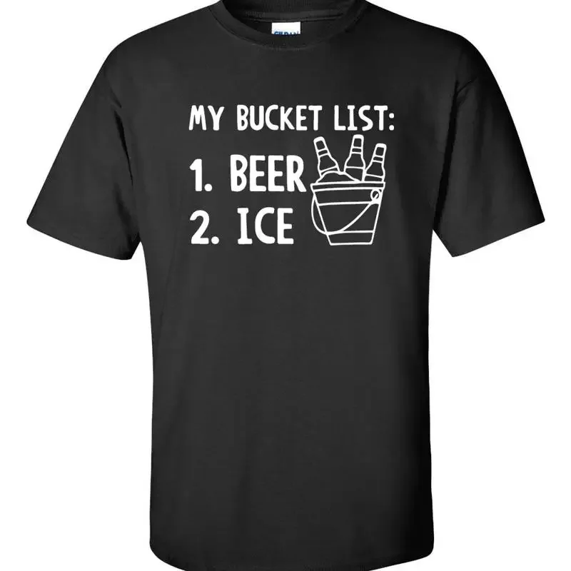 MY BUCKET LIST Beer Ice College Drinking Cold Drink Funny Men's T Shirt 522